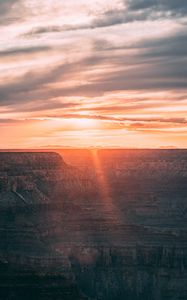 Preview wallpaper canyon, sunrise, sunshine, clouds, landscape