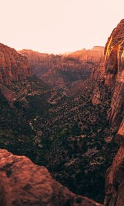 Preview wallpaper canyon, trees, road, nature, landscape