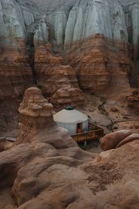 Preview wallpaper canyon, valley, building, rocks, sandy
