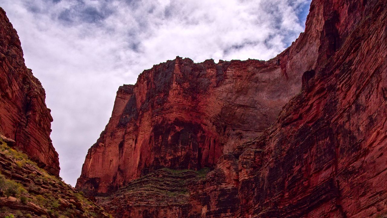 Wallpaper canyon, water, stones, rocks, sky