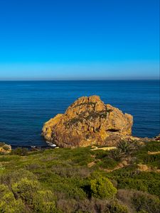 Preview wallpaper cap spartel, sea, plants, rock, sky, nature, morocco