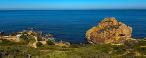 Preview wallpaper cap spartel, sea, plants, rock, sky, nature, morocco