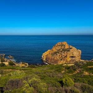Preview wallpaper cap spartel, sea, plants, rock, sky, nature, morocco