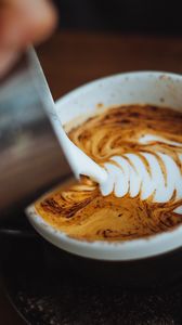 Preview wallpaper cappuccino, coffee, cream, foam, cup, drink