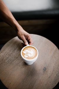 Preview wallpaper cappuccino, coffee, cup, hand