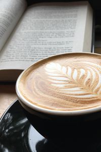 Preview wallpaper cappuccino, coffee, cup, book