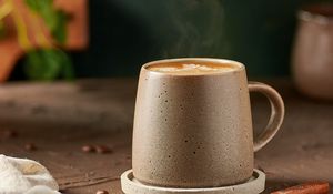 Preview wallpaper cappuccino, coffee, drink, mug, steam