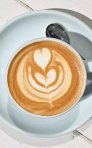 Preview wallpaper cappuccino, coffee, drink, foam, mug