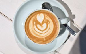 Preview wallpaper cappuccino, coffee, drink, foam, mug