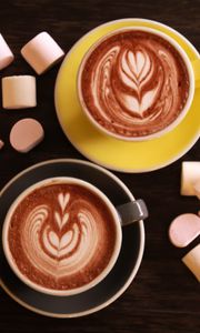 Preview wallpaper cappuccino, coffee, marshmallows, dessert