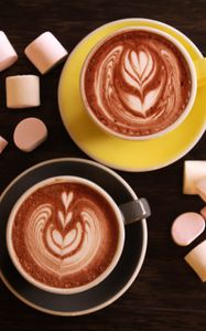 Preview wallpaper cappuccino, coffee, marshmallows, dessert