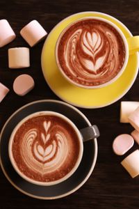 Preview wallpaper cappuccino, coffee, marshmallows, dessert