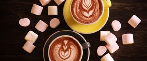 Preview wallpaper cappuccino, coffee, marshmallows, dessert