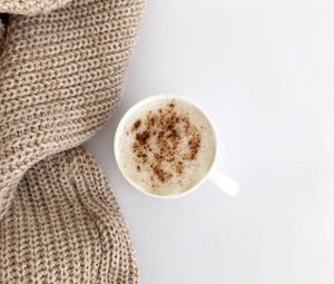 Preview wallpaper cappuccino, cup, drink, sweater