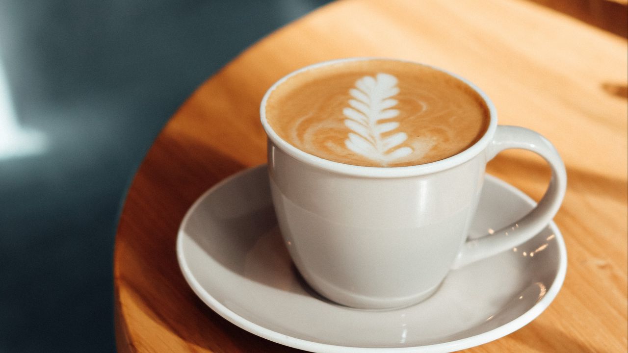 Wallpaper cappuccino, cup, drink, breakfast, table