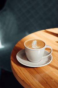 Preview wallpaper cappuccino, cup, drink, breakfast, table
