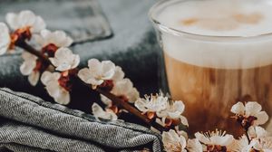 Preview wallpaper cappuccino, flowers, flowering, still life