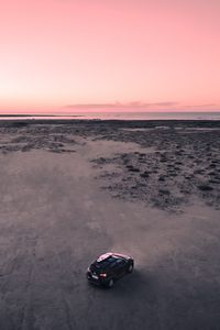 Preview wallpaper car, beach, aerial view, suv, black