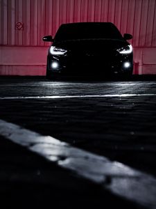 Preview wallpaper car, black, dark, night