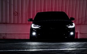 Preview wallpaper car, black, dark, night