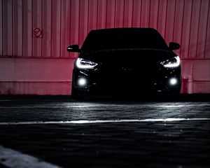 Preview wallpaper car, black, dark, night