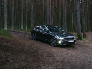 Preview wallpaper car, black, forest