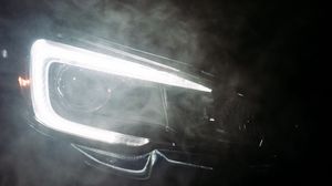 Preview wallpaper car, black, headlight, light, smoke