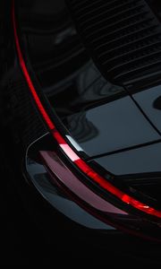 Preview wallpaper car, black, lantern, red, line