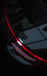 Preview wallpaper car, black, lantern, red, line