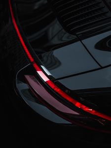 Preview wallpaper car, black, lantern, red, line