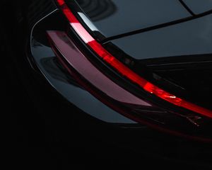 Preview wallpaper car, black, lantern, red, line