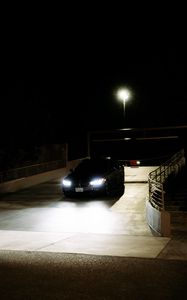 Preview wallpaper car, black, night, light, dark