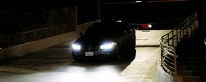 Preview wallpaper car, black, night, light, dark