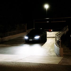 Preview wallpaper car, black, night, light, dark