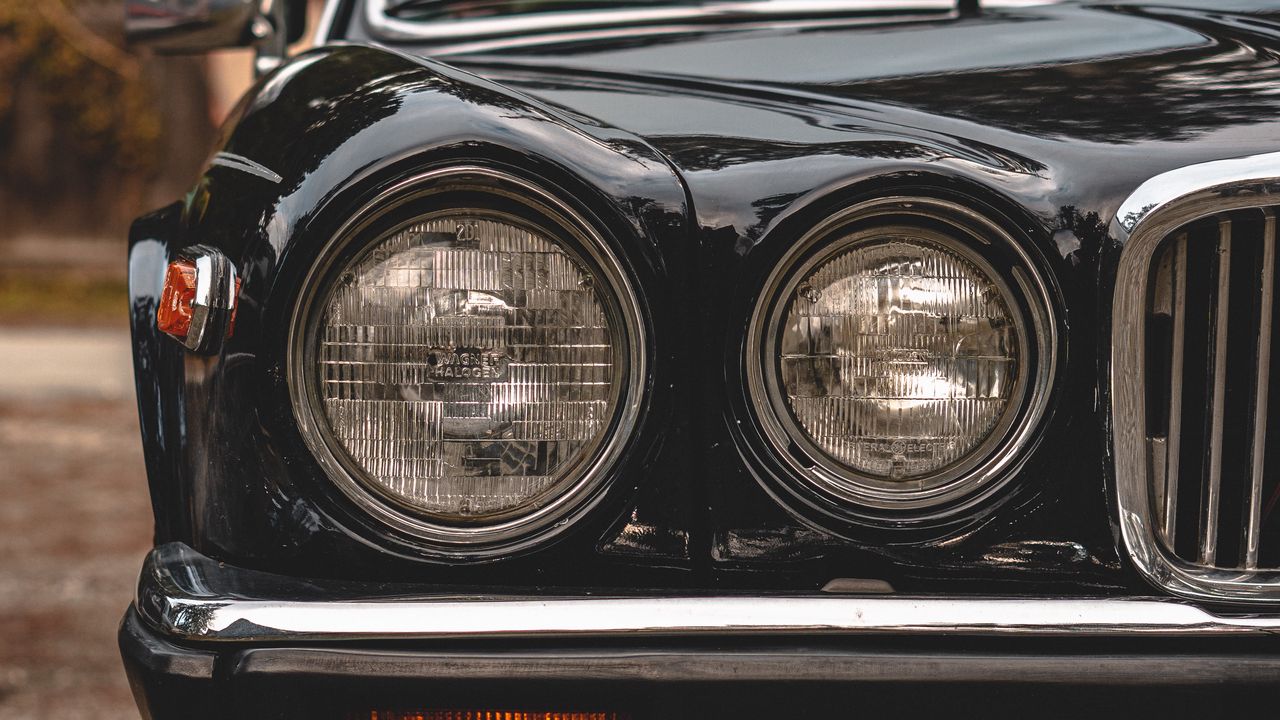 Wallpaper car, black, old, vintage, front view
