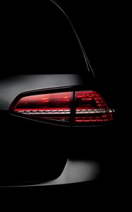 Preview wallpaper car, black, tailight, back view