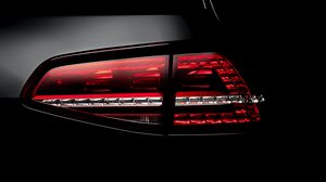 Preview wallpaper car, black, tailight, back view