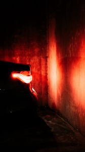 Preview wallpaper car, black, tailight, light, red