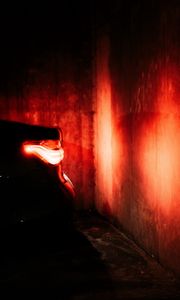 Preview wallpaper car, black, tailight, light, red