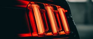 Preview wallpaper car, black, taillight, backlight, red