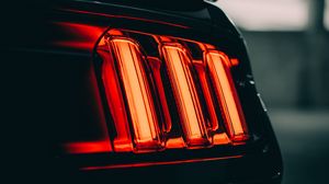 Preview wallpaper car, black, taillight, backlight, red