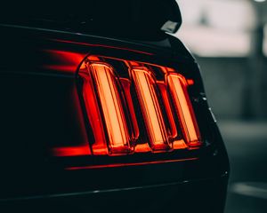 Preview wallpaper car, black, taillight, backlight, red