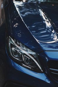 Preview wallpaper car, blue, headlight, optics