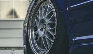 Preview wallpaper car, blue, wheel
