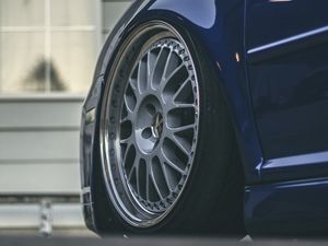 Preview wallpaper car, blue, wheel