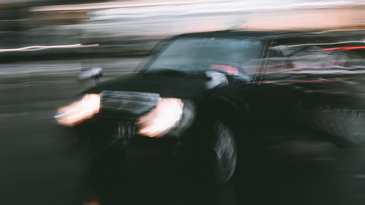 Wallpaper car, blur, motion, speed, lights