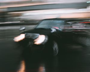 Preview wallpaper car, blur, motion, speed, lights