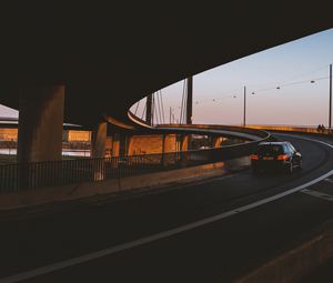 Preview wallpaper car, bridge, road, city