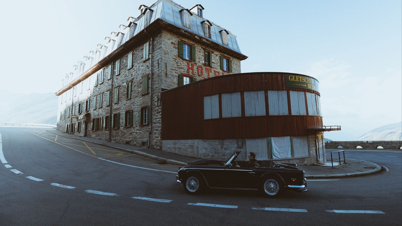 Wallpaper car, cabriolet, building, trip