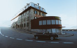 Preview wallpaper car, cabriolet, building, trip